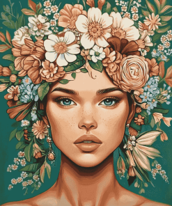 Floral Woman Diamond Painting