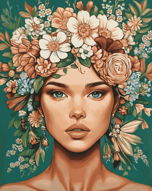 Floral Woman Diamond Painting