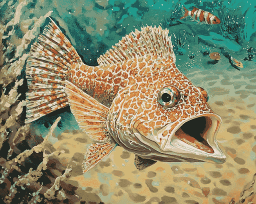 Flounder and Koi Fish Diamond Painting