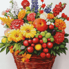 Flowers and Fruits Basket Diamond Painting