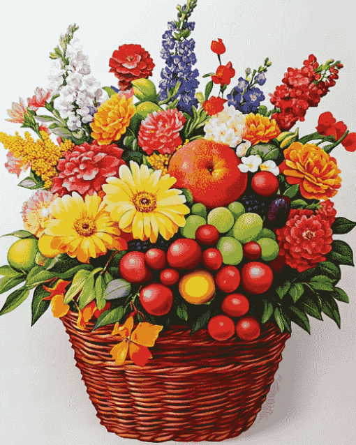 Flowers and Fruits Basket Diamond Painting