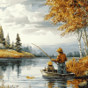 Fly Fishing Cartoons Diamond Painting