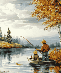 Fly Fishing Cartoons Diamond Painting