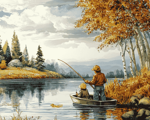 Fly Fishing Cartoons Diamond Painting