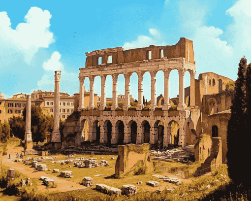 Forum Rome Landscapes Diamond Painting