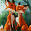 Fox Couple Magic Diamond Painting