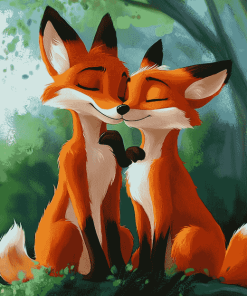 Fox Couple Magic Diamond Painting