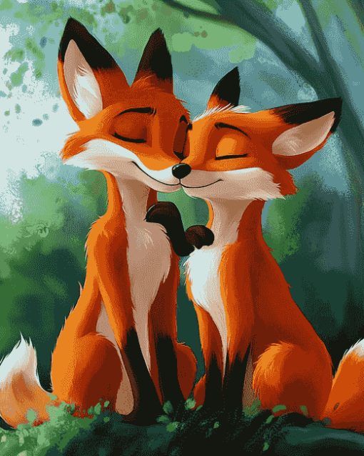 Fox Couple Magic Diamond Painting