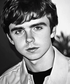 Freddie Highmore Monochrome Diamond Painting