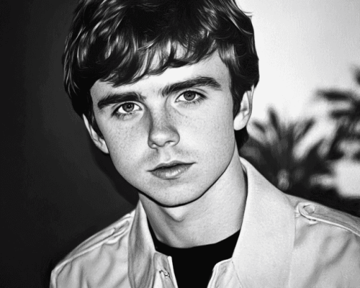 Freddie Highmore Monochrome Diamond Painting