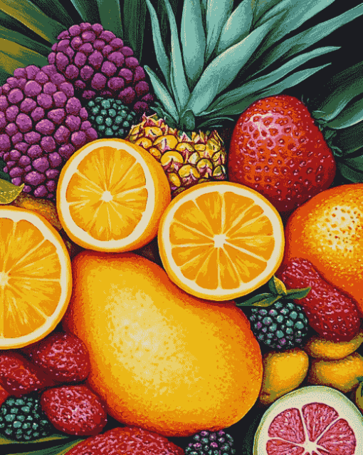 Fresh Tropical Fruit Collection Diamond Painting