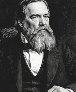 Friedrich Engels Black And White Diamond Painting