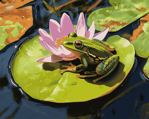 Frog & Lily Pad Scenes Diamond Painting