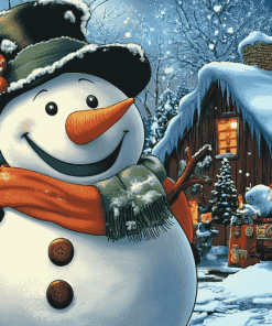 Frosty Snowman Christmas Magic Diamond Painting