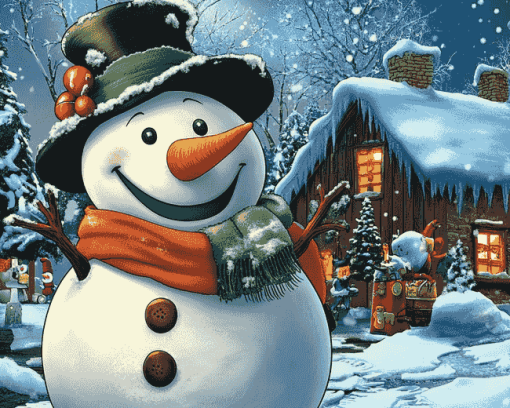 Frosty Snowman Christmas Magic Diamond Painting