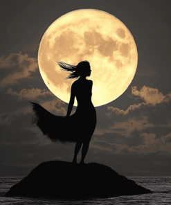 Full Moon Silhouette Diamond Painting