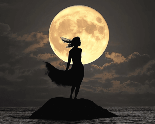 Full Moon Silhouette Diamond Painting