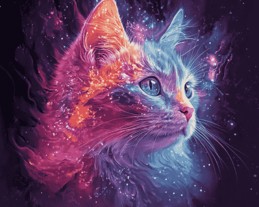 Galaxy Kitty Colorful Diamond Painting