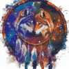 Galaxy Wolf Dream Catcher Diamond Painting