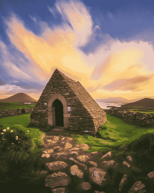 Gallarus Oratory Dingle at Sunset Diamond Painting