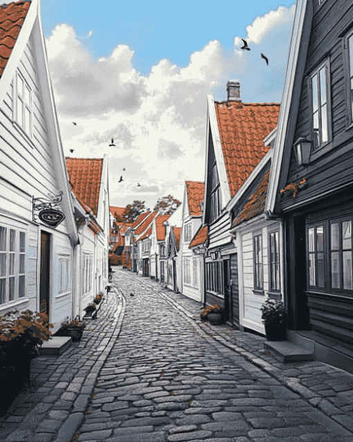 Gamle Stavanger Norway Diamond Painting