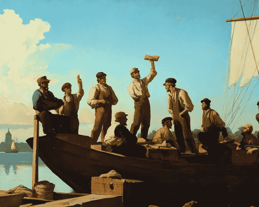 George Caleb Bingham Jolly Flatboatmen Diamond Painting