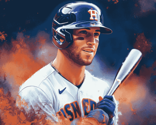 George Springer Baseball Icon Diamond Painting