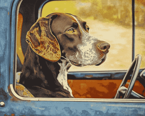 Germanshort Haired Pointer Vintage Diamond Painting