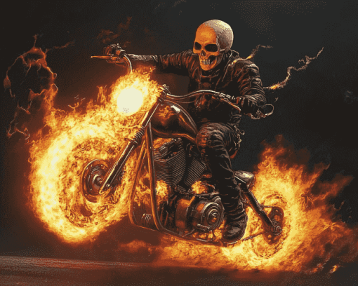 Ghost Rider Cartoon Diamond Painting