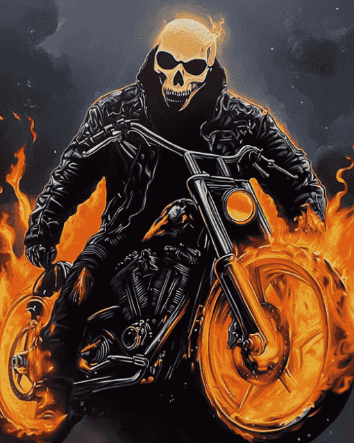 Ghost Rider Motorcycle Movies Diamond Painting