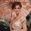 Girl Parasol Vintage Diamond Painting