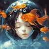 Girl and Goldfish Animation Diamond Painting