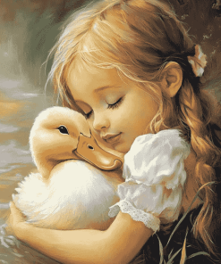 Girl with Duck Diamond Painting