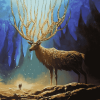 Golden Deer Fantasy Diamond Painting