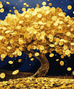 Golden Money Tree Art Diamond Painting