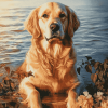 Golden Retriever Summer Fun Diamond Painting