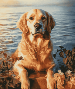 Golden Retriever Summer Fun Diamond Painting