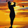 Golf Lady Silhouette Diamond Painting