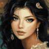 Gorgeous Black-Haired Woman Diamond Painting