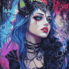 Goth Girl Colorful Diamond Painting