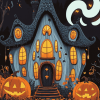 Goth Pumpkin Fantasy Diamond Painting