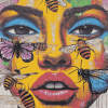 Graffiti Woman with Butterflies Diamond Painting