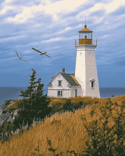 Grand Manan Lighthouse Landscape Diamond Painting