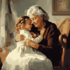 Grandmother and Granddaughter Vintage Diamond Painting