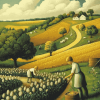 Grant Wood Country Landscapes Diamond Painting