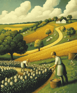 Grant Wood Country Landscapes Diamond Painting