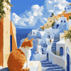 Greek Cat Scene Diamond Painting