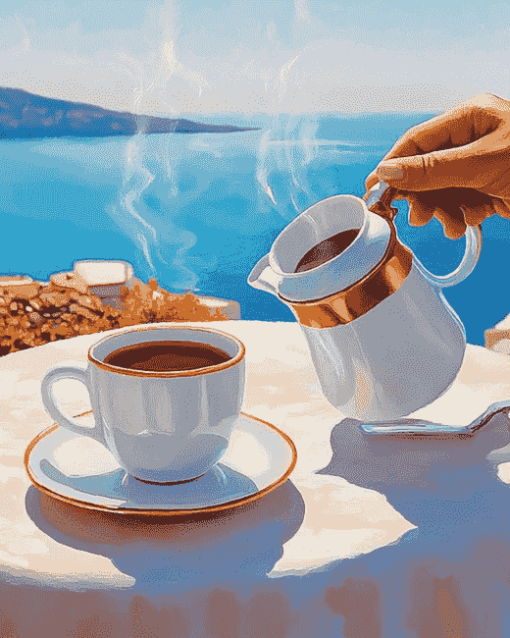 Greek Coffee Cups Diamond Painting