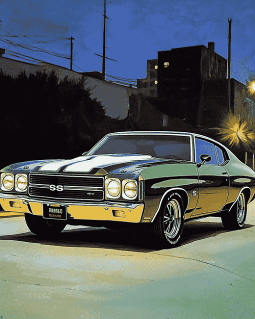 Green 1972 Chevelle Classic Diamond Painting