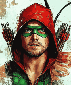 Green Arrow Cartoon Diamond Painting